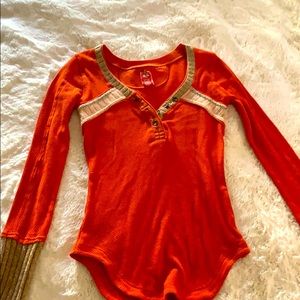Free people orange color thermal top